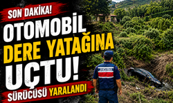 OTOMOBİL DERE YATAĞINA UÇTU, SÜRÜCÜSÜ YARALANDI
