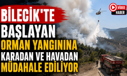 BİLECİK'TE BAŞLAYAN ORMAN YANGININA KARADAN VE HAVADAN MÜDAHALE EDİLİYOR