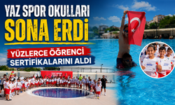 YAZ SPOR OKULLARI SONA ERDİ, YÜZLERCE ÖĞRENCİ SERTİFİKALARINI ALDI