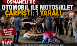 OSMANELİ’DE OTOMOBİL İLE MOTOSİKLET ÇARPIŞTI: 1 YARALI