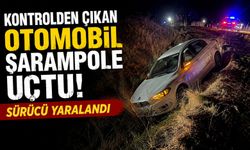 KONTROLDEN ÇIKAN OTOMOBİL ŞARAMPOLE UÇTU, SÜRÜCÜ YARALANDI