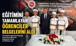 HAFIZLIK EĞİTİMİNİ TAMAMLAYAN ÖĞRENCİLER BELGELERİNİ ALDI
