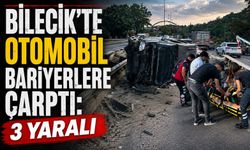 OTOMOBİL BARİYERLERE ÇARPTI: 3 YARALI