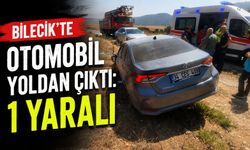 BİLECİK'TE OTOMOBİL YOLDAN ÇIKTI: 1 YARALI