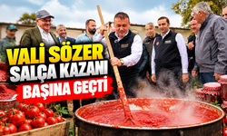 VALİ SÖZER SALÇA KAZANI BAŞINA GEÇTİ