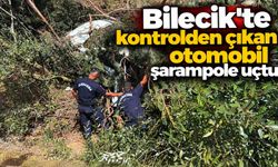KONTROLDEN ÇIKAN OTOMOBİL ŞARAMPOLE UÇTU