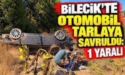 OTOMOBİL TARLAYA SAVRULDU: 1 YARALI