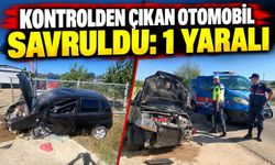 KONTROLDEN ÇIKAN OTOMOBİL SAVRULDU: 1 YARALI