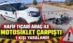 BİLECİK'TE HAFİF TİCARİ ARAÇ İLE MOTOSİKLET ÇARPIŞTI, 1 KİŞİ YARALANDI