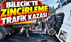 BİLECİK'TE ZİNCİRLEME TRAFİK KAZASI: 1 YARALI