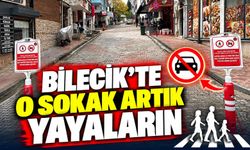 BİLECİK'TE BİR SOKAK DAHA ARAÇ TRAFİĞİNE KAPATILDI
