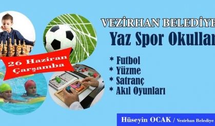 VEZİRHAN’DA YAZ SPOR KURSLARI BAŞLIYOR