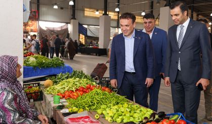 VALİ FAİK OKTAY SÖZER, SÖĞÜT PERŞEMBE PAZARI'NDA ESNAFLA BULUŞTU
