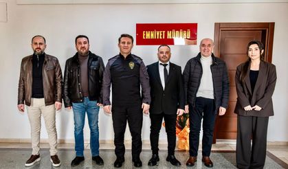 BAŞKAN DİLEK VE YÖNETİMİNDEN İL EMNİYET MÜDÜRÜ ÇAĞLAR'A ZİYARET
