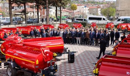 31 ADET YANGIN SÖNDÜRME TANKERİ KÖYLERE DAĞITILDI