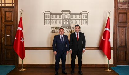 VALİ SÖZER, TÜGVA BİLECİK İL TEMSİLCİSİ TATLI İLE BİR ARAYA GELDİ
