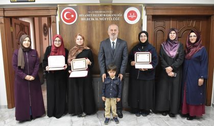 BİLECİK'TE HAFIZLARA BELGELERİ VERİLDİ