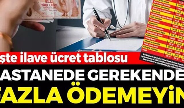 HASTANEDE GEREKENDEN FAZLA ÖDEMEYİN!