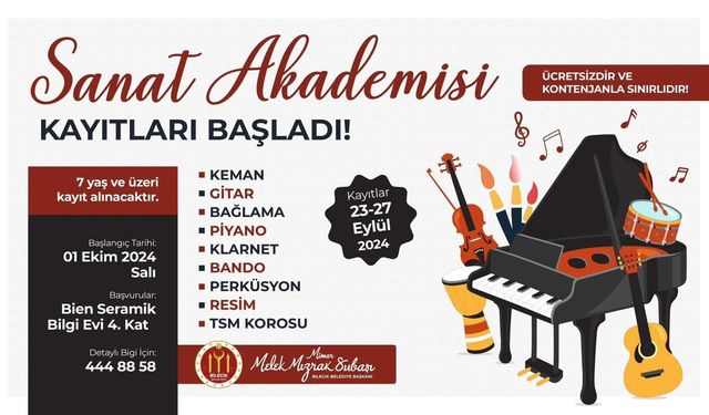 SANAT AKADEMİSİ KAYITLARI BAŞLADI