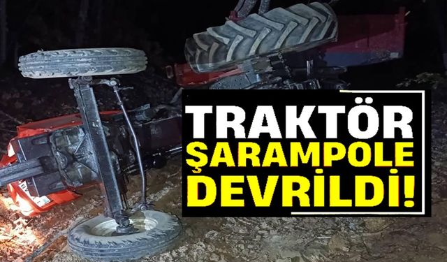 BİLECİK'TE DEVRİLEN TRAKTÖRÜN SÜRÜCÜSÜ YARALANDI