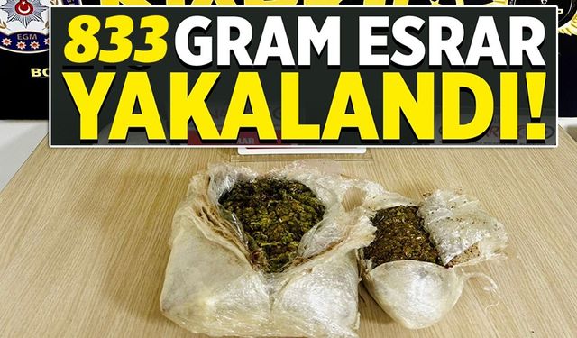 OTOBÜSTE 833 GRAM ESRAR MADDESİ İLE YAKALANDI