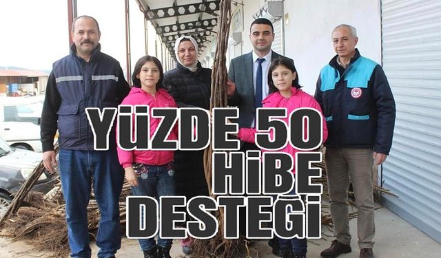 ÇİFTÇİLERE YÜZDE 50 DESTEKLİ EVİZ VE BADEM FİDANI