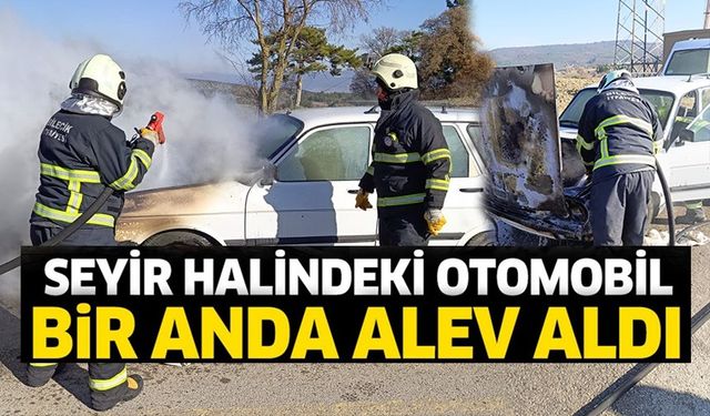 SEYİR HALİNDEKİ OTOMOBİL BİR ANDA ALEV ALDI