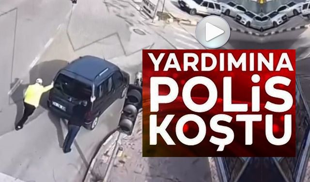 ARACI BOZULAN SÜRÜCÜYE POLİS YARDIM ETTİ