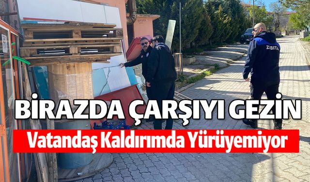 KALDIRIM İŞGALİ YAPAN ESNAFI UYARDI