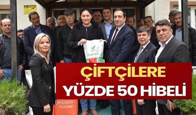 SÖĞÜT'TE ÇİFTÇİLERE YÜZDE 50 HİBELİ AYÇİÇEĞİ TOHUMU DAĞITILDI