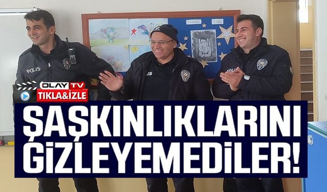 İHBAR ÜZERİNE OKULA GİDEN POLİSLER ÖĞRENCİLERİN SÜRPRİZLE KARŞILAŞTILAR