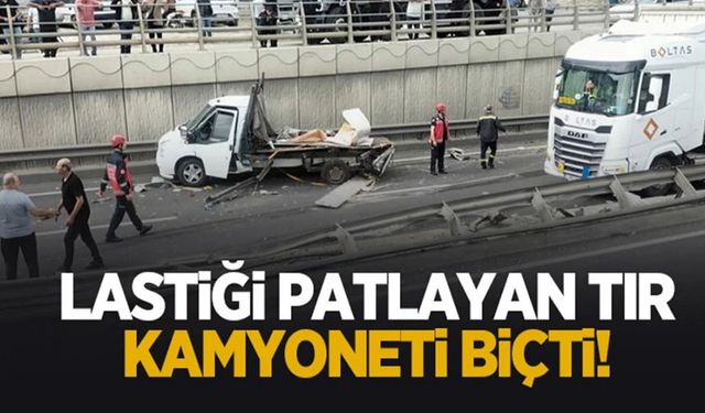 TIR VE KAMYONET ÇARPIŞTI: ALT GEÇİTTEKİ KAZAYI FİLM İZLER GİBİ İZLEDİ