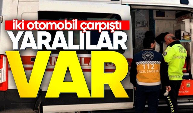 İKİ OTOMOBİL ÇARPIŞTI: 2 YARALI