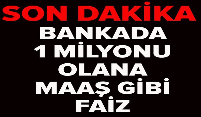 BANKADA 1 MİLYONU OLANA MAAŞ GİBİ FAİZ