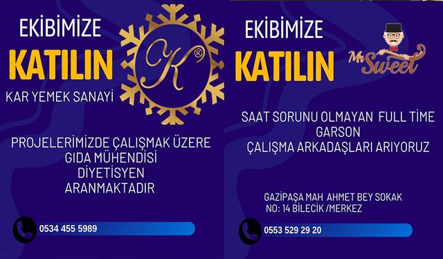 BİZİMLE ÇALIŞMAK İSTER MİSİNİZ?