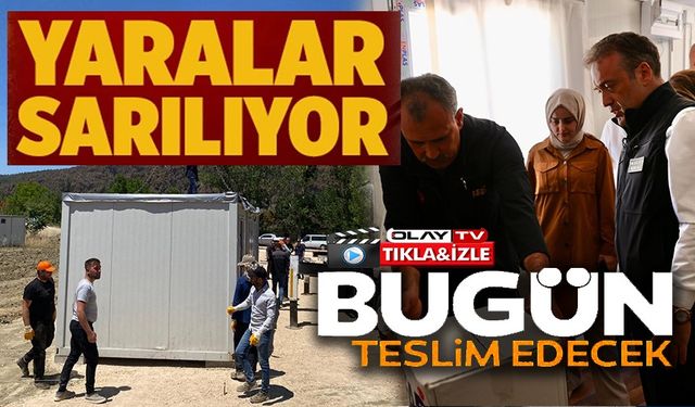 YANGIN SONRASI KONTEYNER KENTLER KURULUYOR