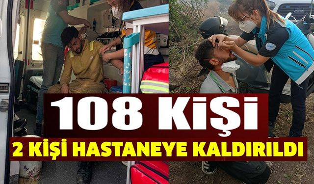 3 AYRI NOKTADA ÇIKAN ORMAN YANGININDA 108 KİŞİ DUMANDAN ETKİLENDİ