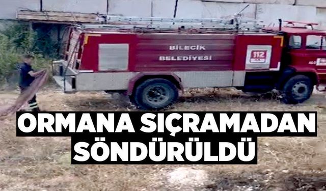 OTLUK ALANDA BAŞLAYAN YANGIN ORMANA SIÇRAMADAN SÖNDÜRÜLDÜ