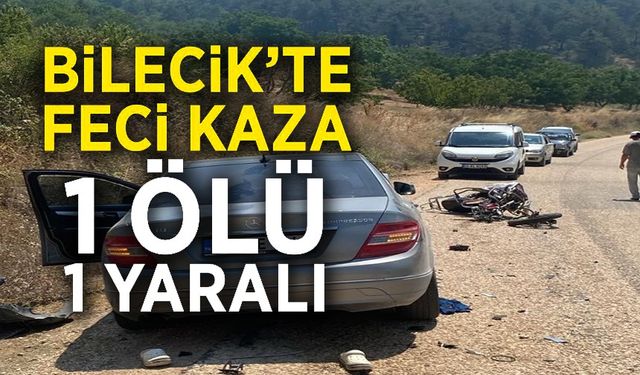 PLAKASIZ MOTOSİKLET İLE OTOMOBİL ÇARPIŞTI: 1 ÖLÜ, 1 YARALI