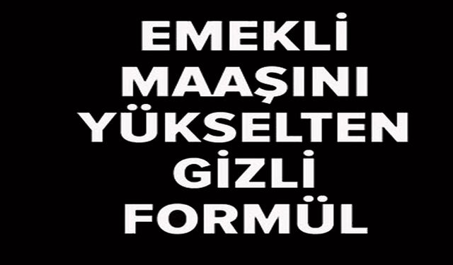 EMEKLİ MAAŞINI YÜKSELTMEK İÇİN GİZLİ FORMÜL!