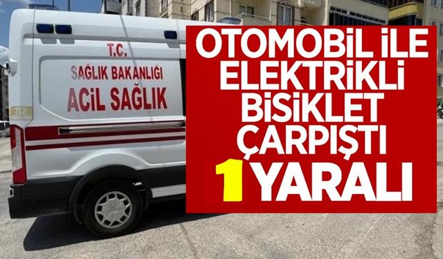 OTOMOBİL İLE MOTORLU BİSİKLET ÇARPIŞTI, 1 YARALI