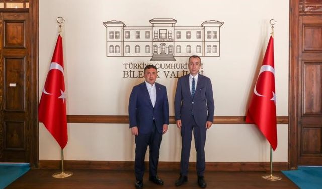 BİLECİK VALİSİ FAİK OKTAY SÖZER, İL TARIM VE ORMAN MÜDÜRÜ ÇETİN AYVALIK'I MAKAMINDA AĞIRLADI