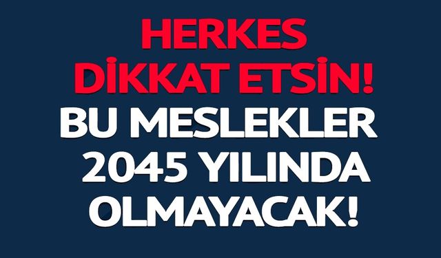 BU MESLEKLER 2045 YILINDA OLMAYACAK