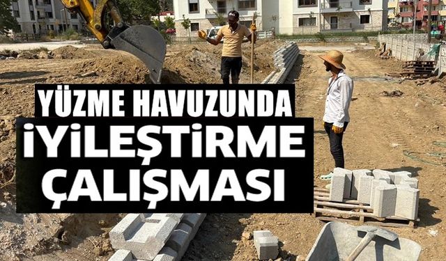 BAYIRKÖY'DE YARI OLİMPİK YÜZME HAVUZU ÖNÜNDE ZEMİN GÜÇLENDİRME ÇALIŞMALARI SÜRÜYOR