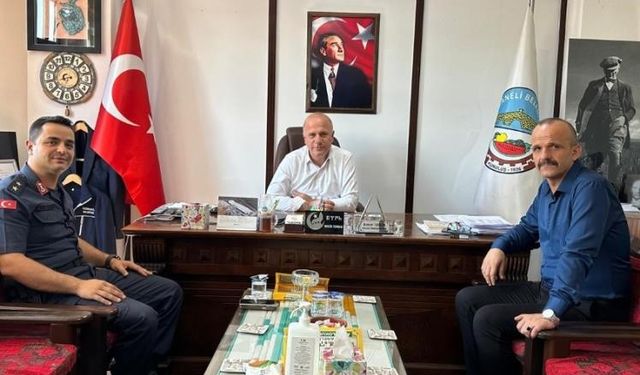 İLÇE JANDARMA KOMUTANI SOY, BELEDİYE BAŞKANI TORUN'U MAKAMINDA ZİYARET ETTİ