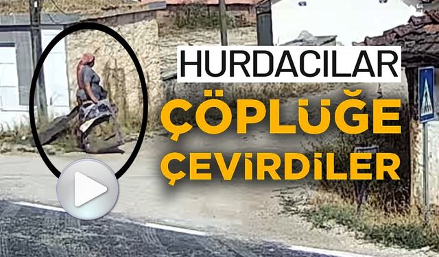 HURDACILAR KÖY MEYDANINI ÇÖPLÜĞE ÇEVİRDİ