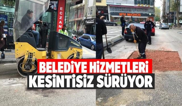 ONLARCA NOKTADA ASFALT YAMA ÇALIŞMASI YAPILDI