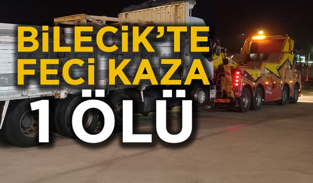 KAMYON ÇEKİCİYE ARKADAN ÇARPTI, 1 ÖLÜ