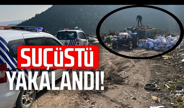 İNŞAAT ATIĞINI KAÇAK DÖKEN VATANDAŞA CEZA KESİLDİ