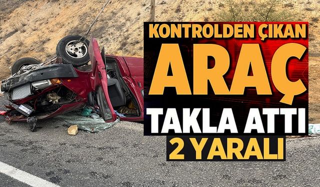 BOZÜYÜK'TE KONTROLDEN ÇIKAN KAMYONET TERS DÖNDÜ; 2 KİŞİ YARALANDI